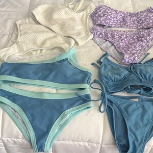 Stylish Bikini Sets in Blue and Purple and‎ white all sized extra small
